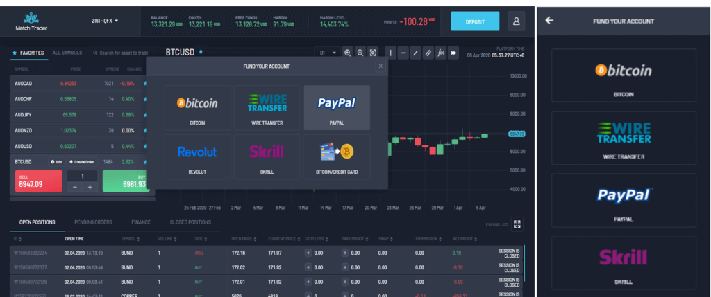 New look for deposit and withdrawal view
