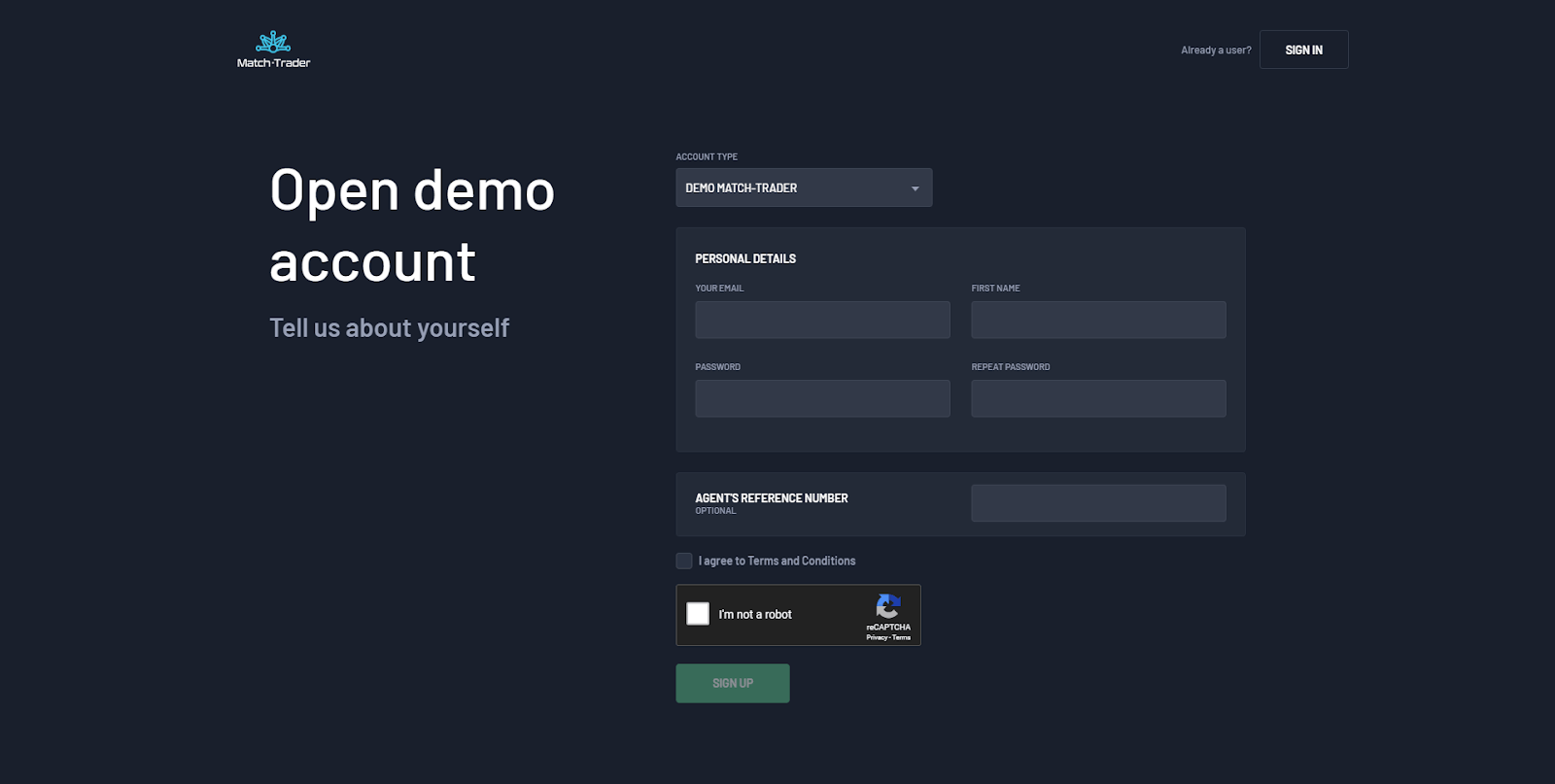 Match-Trader demo account