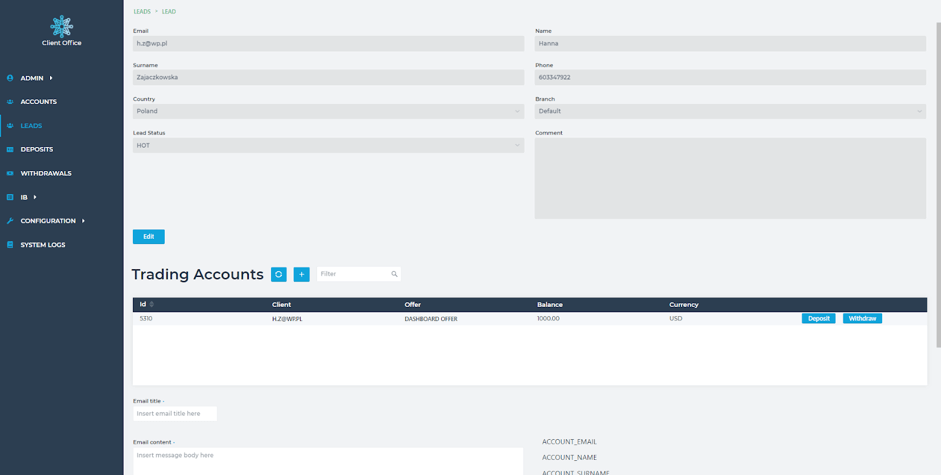 Leads view improvement