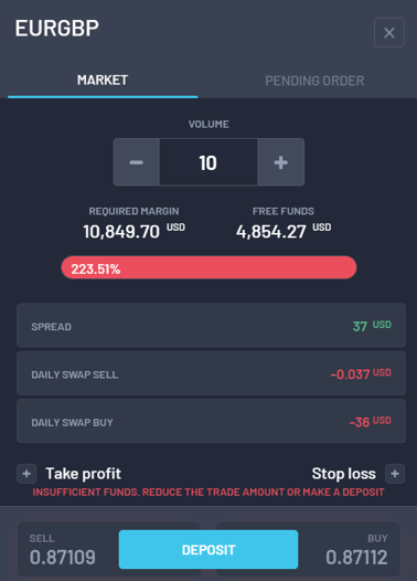 Easier way to deposit with low margin
