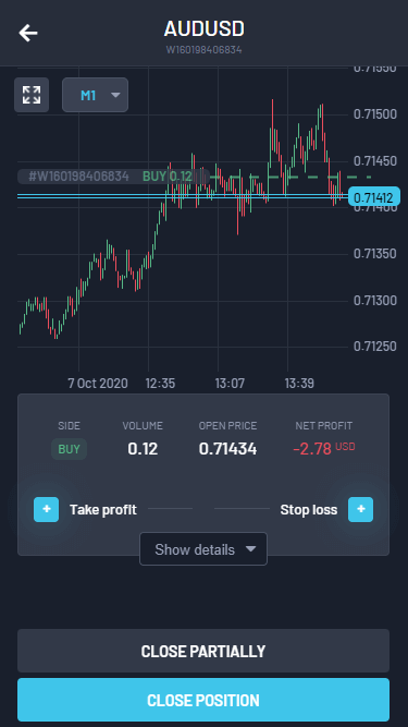 new functionality of closing only a part of the position on mobile app