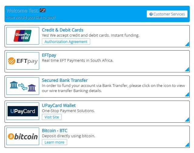 Personalized set of financial operations